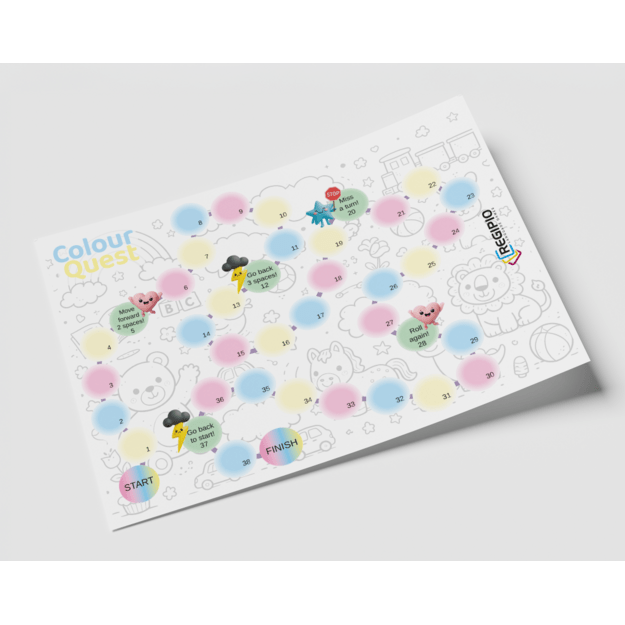 REGIPIO anglų kalbos žaidimo lenta "COLOUR QUEST: FUN PATH BOARD (50×70)"