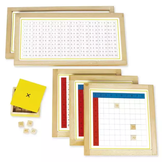 TimeTEX Daugybos užsiėmimų lentelės su mediniu rėmeliu "Montessori Premium"(TT94450)