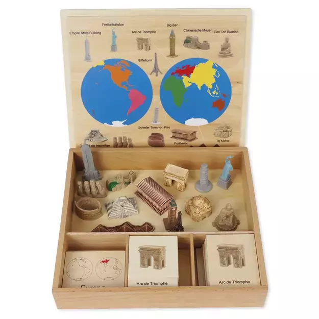 TimeTEX Žemynų įžymybių dėžutė (Vokiška versija) "Montessori Premium" (TT94713) 1