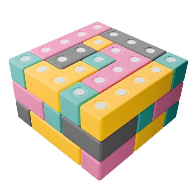 TUKI minkštų, magnetinių kaladėlių rinkinys Builder 43 (TB43)