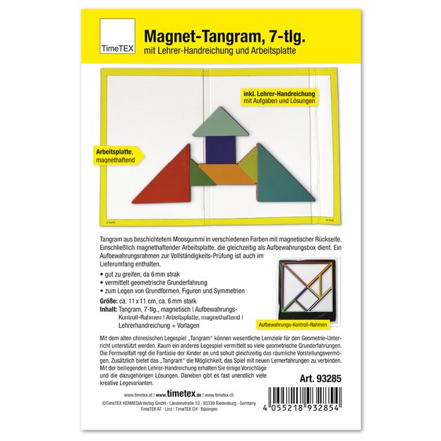 TimeTEX Magnetinis tangramas, 11 x 11 cm, 7 detalės (TT93285) 1