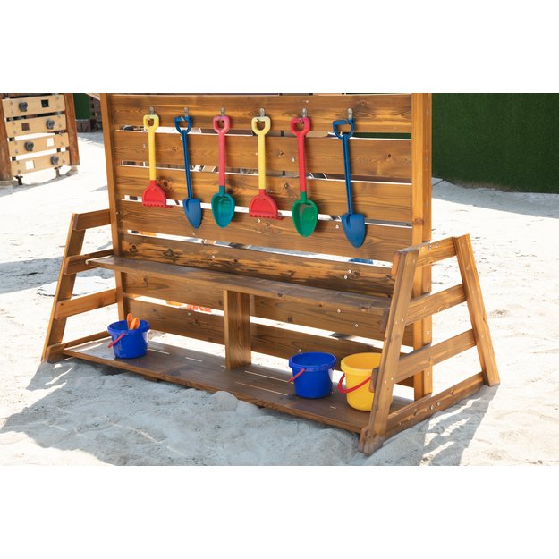 Lauko baldai - Wisdom Smėlio žaidimų sienelė su smėlio žaislų laikymo vieta (S484-A) 5