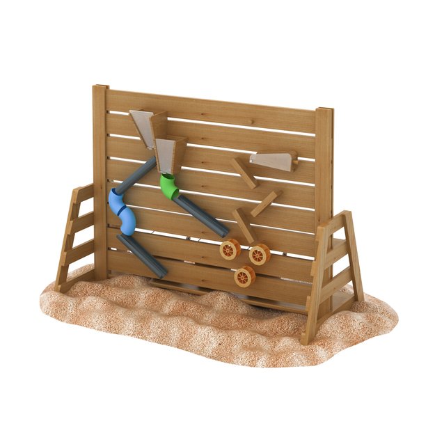 Lauko baldai - Wisdom Smėlio žaidimų sienelė su smėlio žaislų laikymo vieta (S484-A)