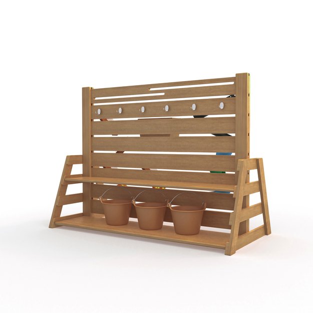 Lauko baldai - Wisdom Smėlio žaidimų sienelė su smėlio žaislų laikymo vieta (S484-A) 1