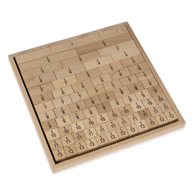 TimeTEX Trupmenų skaičiavimo kaladėlės, linijinės, medinės, 78 dalių rėmelyje (TT92488)