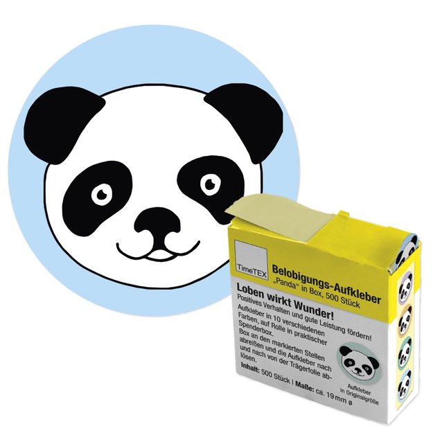 TimeTEX Motyvaciniai lipdukai su Panda, dėžutėje 500 vnt. (TT62217)