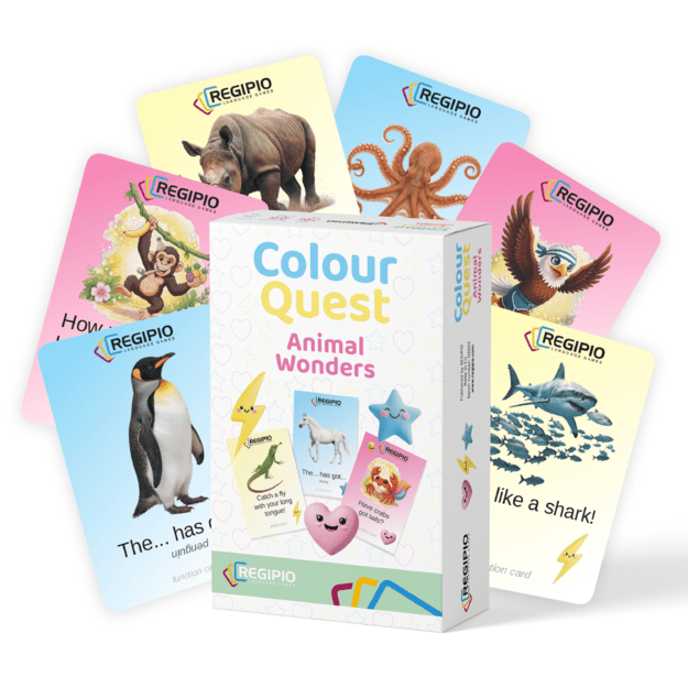 REGIPIO anglų kalbos žaidimas "COLOUR QUEST: ANIMAL WONDERS"