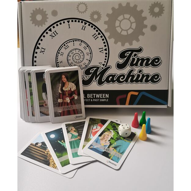 REGIPIO anglų kalbos žaidimas "TIME MACHINE TRAVEL BETWEEN PRESENT PERFECT AND PAST SIMPLE" 1
