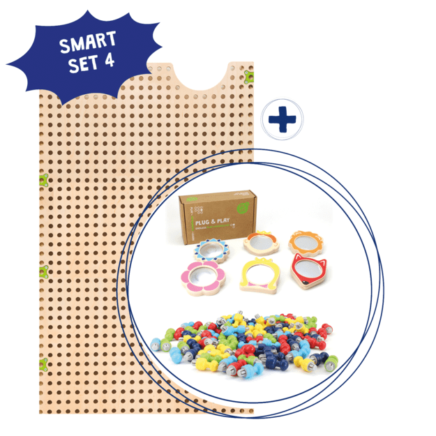 Beleduc PLUG IT priemonė - SUMANUSIS RINKINYS 4 „Veidrodėliai ir kaištukai“ (92362)