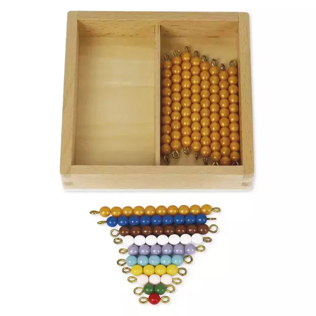 TimeTEX Dėžutė su spalvotų karoliukų eilutėmis ir karoliukų dešimtuko eilutėmis "Montessori Premium" (TT94431) 1