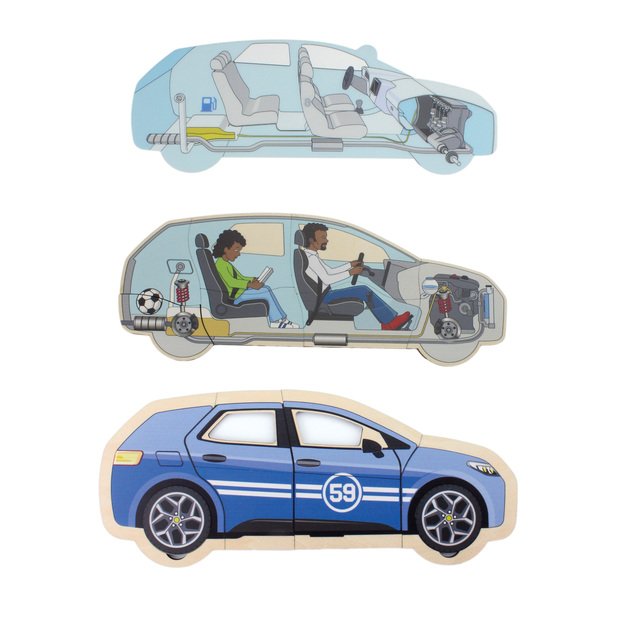 Beleduc lavinamoji priemone - sluoksniuota medinė dėlionė  Automobilis  (17063) 2