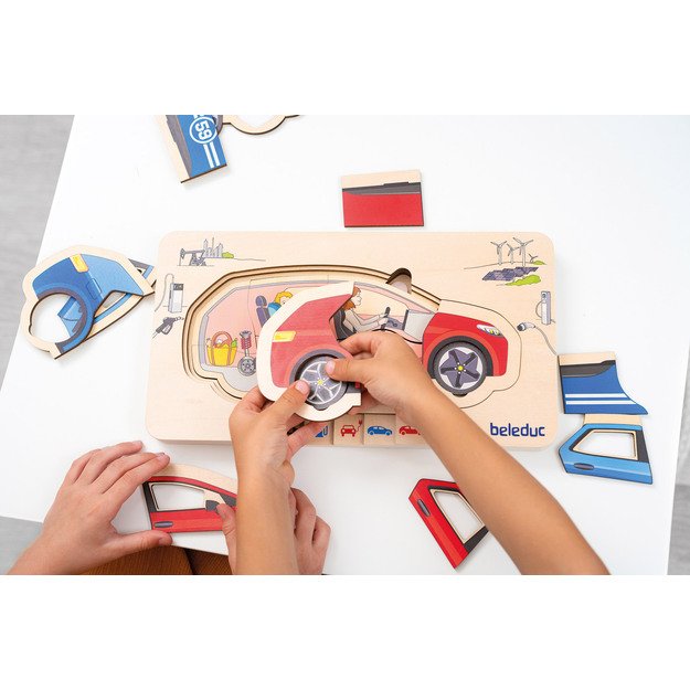 Beleduc lavinamoji priemone - sluoksniuota medinė dėlionė  Automobilis  (17063) 3