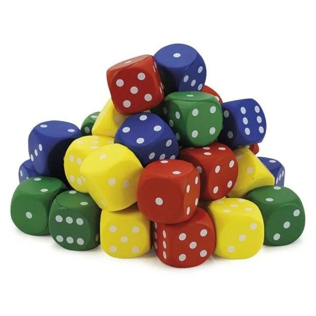 Tylių ėjimo kauliukų rinkinys, 4x4 cm, 36 vnt. indelyje (TT93606) 1