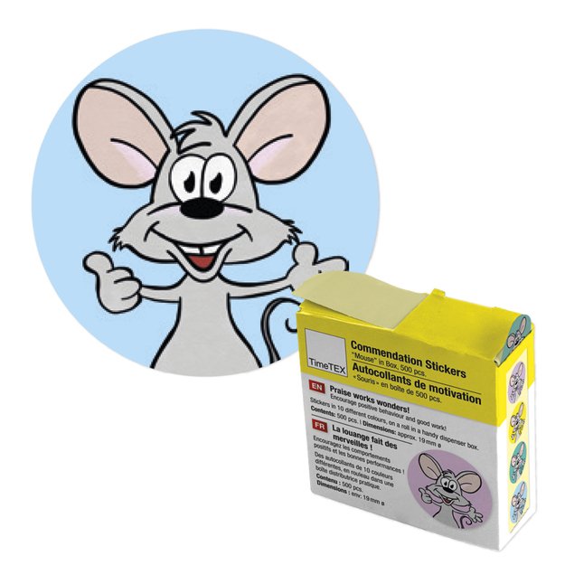 TimeTEX Pagyrimų lipdukai, 500 vnt., pelė (TT62651)