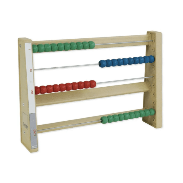 TimeTEX Montessori skaičiavimo rėmelis iš RE-Wood, 4 eilės / 4 skaitmenys, „Montessori Premium“ (TT92585)