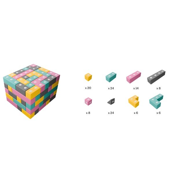 TUKI minkštų, magnetinių kaladėlių rinkinys Builder 110 (TB110) 1