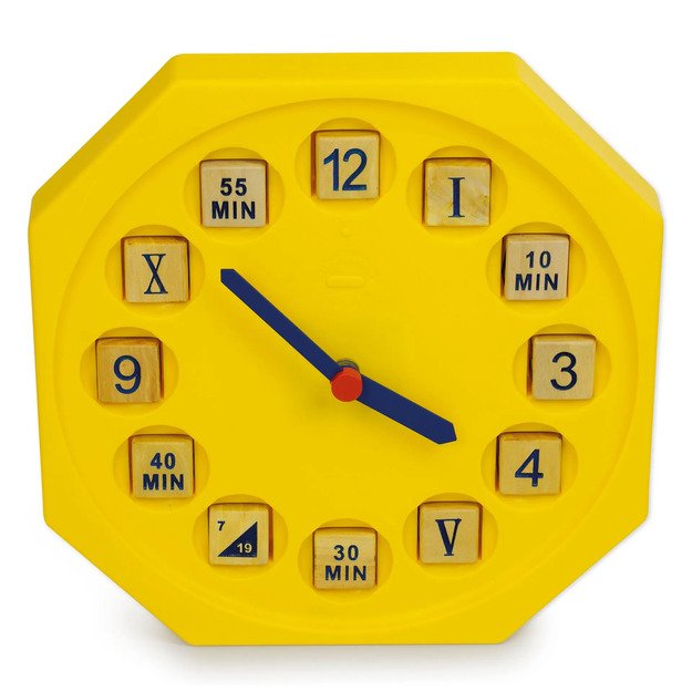 Mokomasis ir žaidimų laikrodis „Laikas - Rodyklės“, 30×30 cm, su kvarciniu mechanizmu (TT93893)