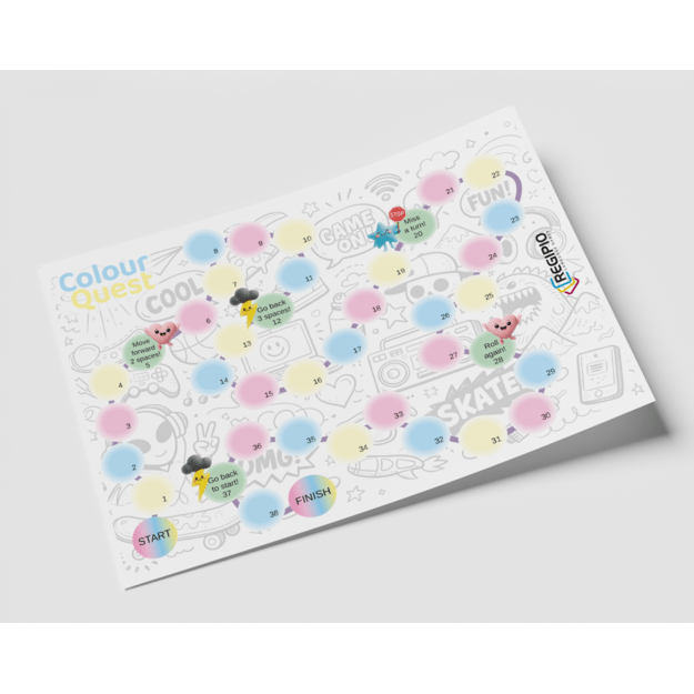 REGIPIO anglų kalbos žaidimo lenta "COLOUR QUEST: COOL PATH BOARD (50×70)"