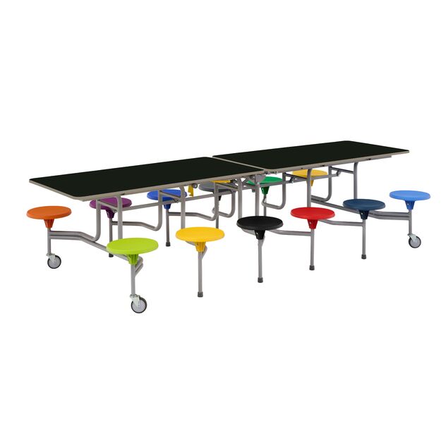 SICO sulankstomas, mobilus, stačiakampis stalas RETRO (307x75cm) su 12 sėdynių