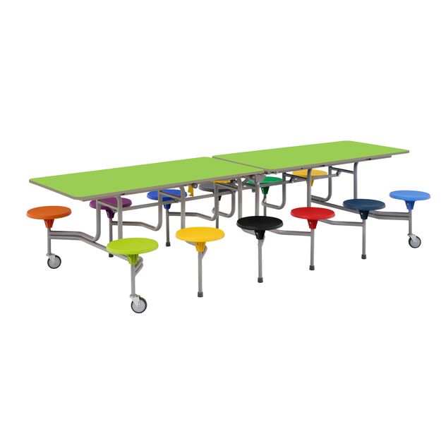 SICO sulankstomas, mobilus, stačiakampis stalas RETRO (245x75cm) su 8 sėdynėmis