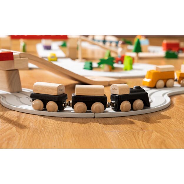 PlanToys žaislas -  Klasikinis medinis traukinukas (PT6288)
