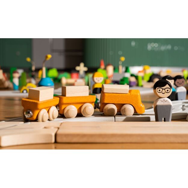 PlanToys žaislas -  Krovininis medinis traukinukas (PT6289)