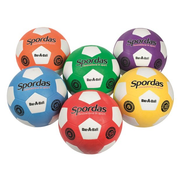 6 guminių, tvirtų futbolo kamuolių rinkinys (M574210)