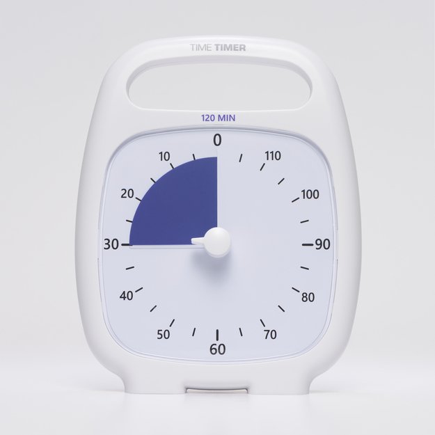 Laikmatis / atgalinio skaičiavimo laikrodis - Time Timer PLUS 120 min, White (14x18 cm), JAC5034