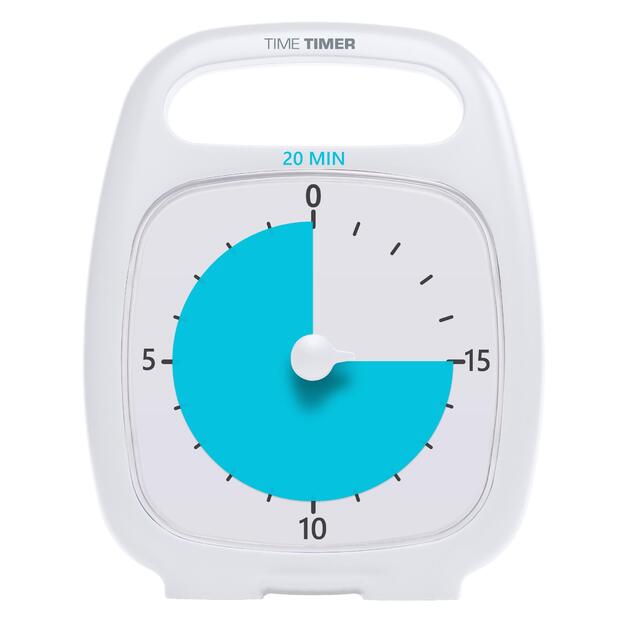 Laikmatis / atgalinio skaičiavimo laikrodis - Time Timer PLUS 20 min, White (14x18 cm), JAC5033