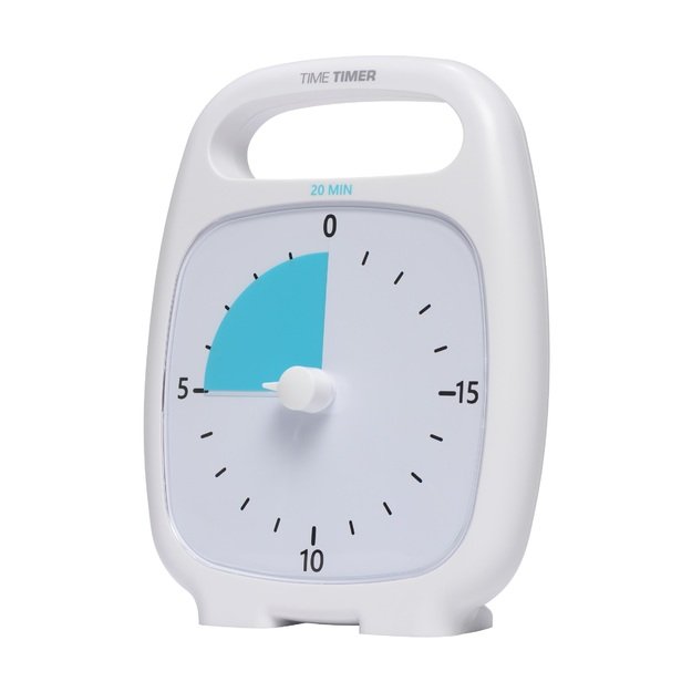 Atgalinio skaičiavimo laikrodis - Time Timer PLUS 20 min, White (14x18 cm), JAC5033