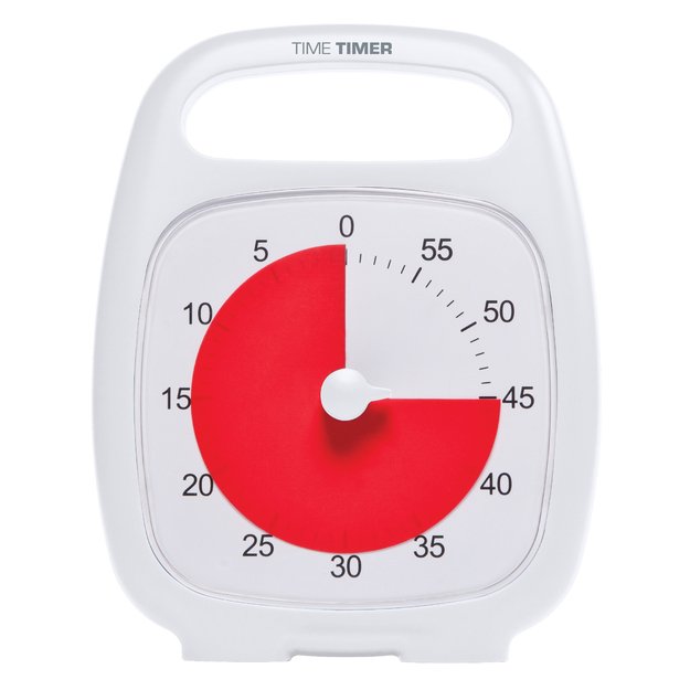 Atgalinio skaičiavimo laikrodis - Time Timer PLUS, White (14x18 cm), JAC5030