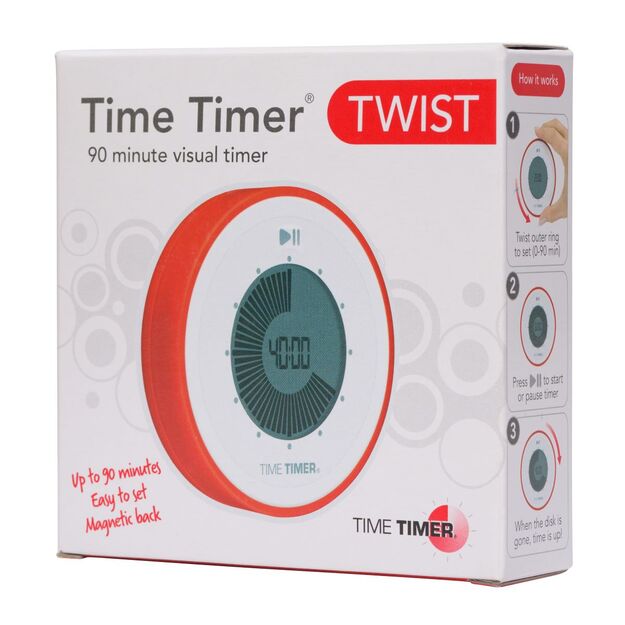Elektroninis atgalinio skaičiavimo laikrodis - Time Timer Twist, JAC5035
