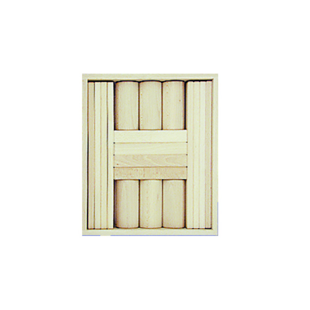Frobel medinės kaladėlės, rinkinys - 18 kaladėlių medinėje dėžėje (201105)