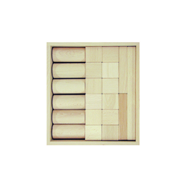 Frobel medinės kaladėlės, rinkinys - 21 kaladėlių medinėje dėžėje (201205)