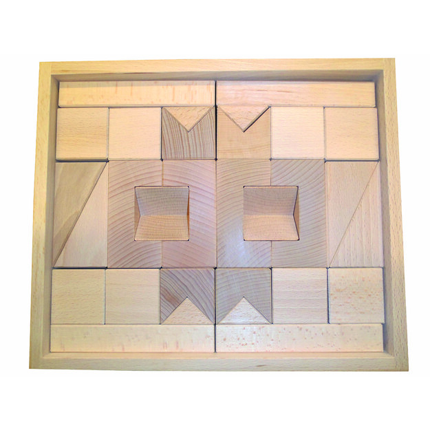 Frobel medinės kaladėlės, rinkinys  GEO maža dėžutė  (205018)