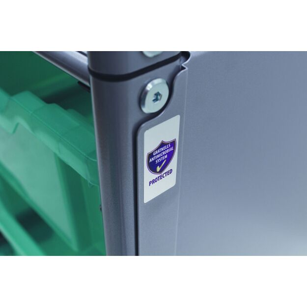 Gratnells Callero Shield trigubas vežimėlis su negiliais F1, antimikrobiniais stalčiais (SASET032)