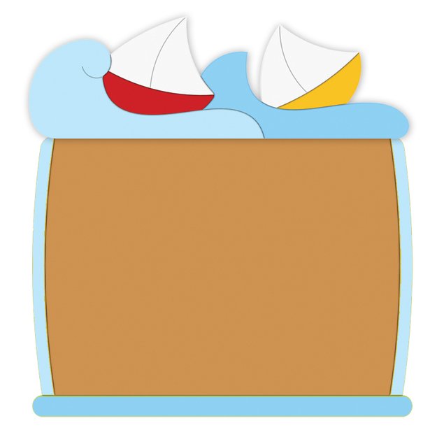 Lokki dekoruota, kamštmedžio informacinė lenta  Laiveliai bangose  (2116055)