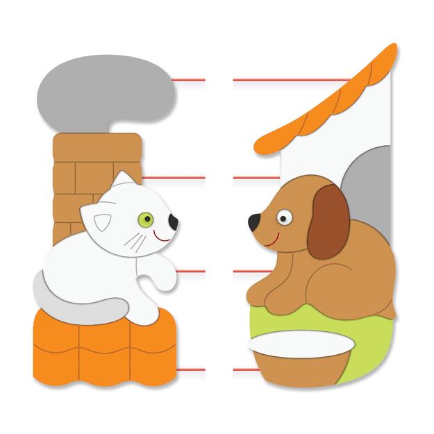 Lokki sienos elementas - Virvių sienelė  Kačiukas ir Šuniukas 