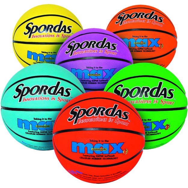 Megaform krepšinio kamuolių rinkinys - SPORDAS MAX (spalvoti, 6 vnt.)