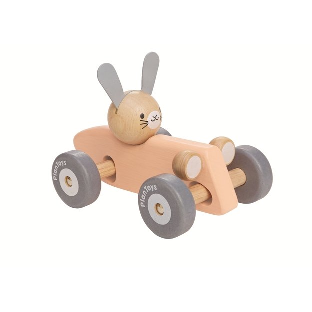 PlanToys žaislas -  Kiškučio lenktyninis automobilis  (PT5717)