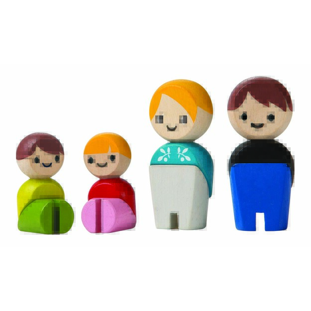 PlanToys žaislas - medinės lėlės  Europiečių šeima  (PT6264)