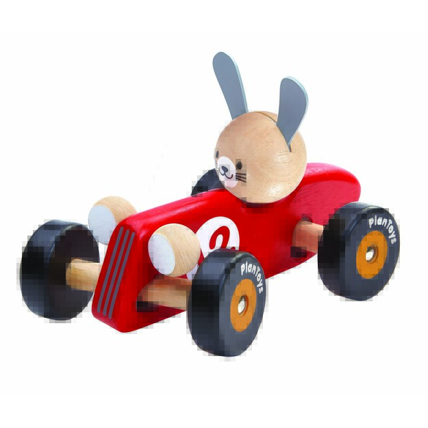 PlanToys žaislas -  Triušiuko lenktyninis automobilis  (PT5704)