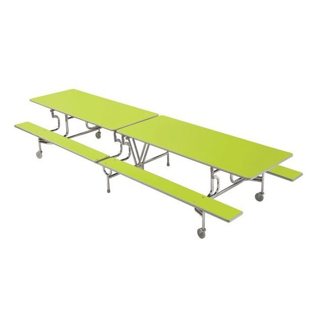 SICO sulankstomas, mobilus, stačiakampis BY-65 stalas (244,4x76,2 cm) su suoliukais