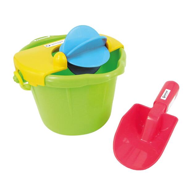 SpielStabil smėlio žaislai - Madingas kibirėlis su malūnėliu ir kastuvėliu, S7534