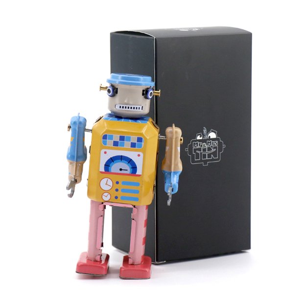 Vintažinis, kolekcinis, metalinis žaislas  Mr&Mrs Tin - ElectroBot  (MMT102A)