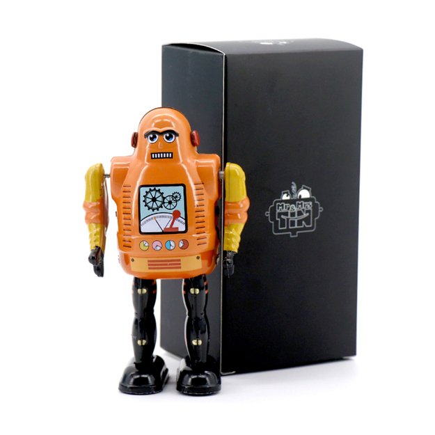 Vintažinis, kolekcinis, metalinis žaislas  Mr&Mrs Tin - MechanicBot  (MMT101C)