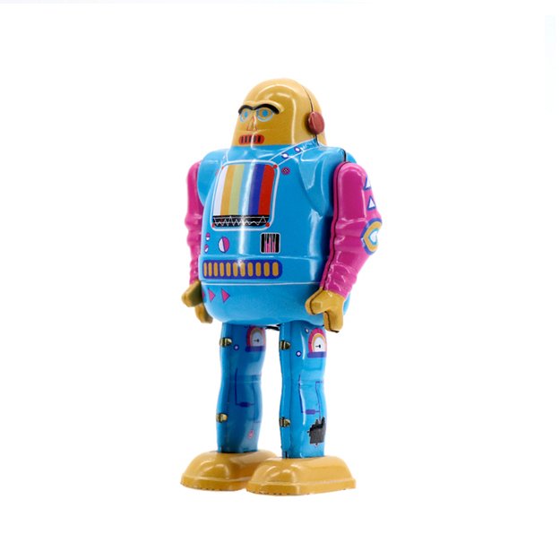 Vintažinis, kolekcinis, metalinis žaislas  Mr&Mrs Tin - TV Bot  (MMT101A)