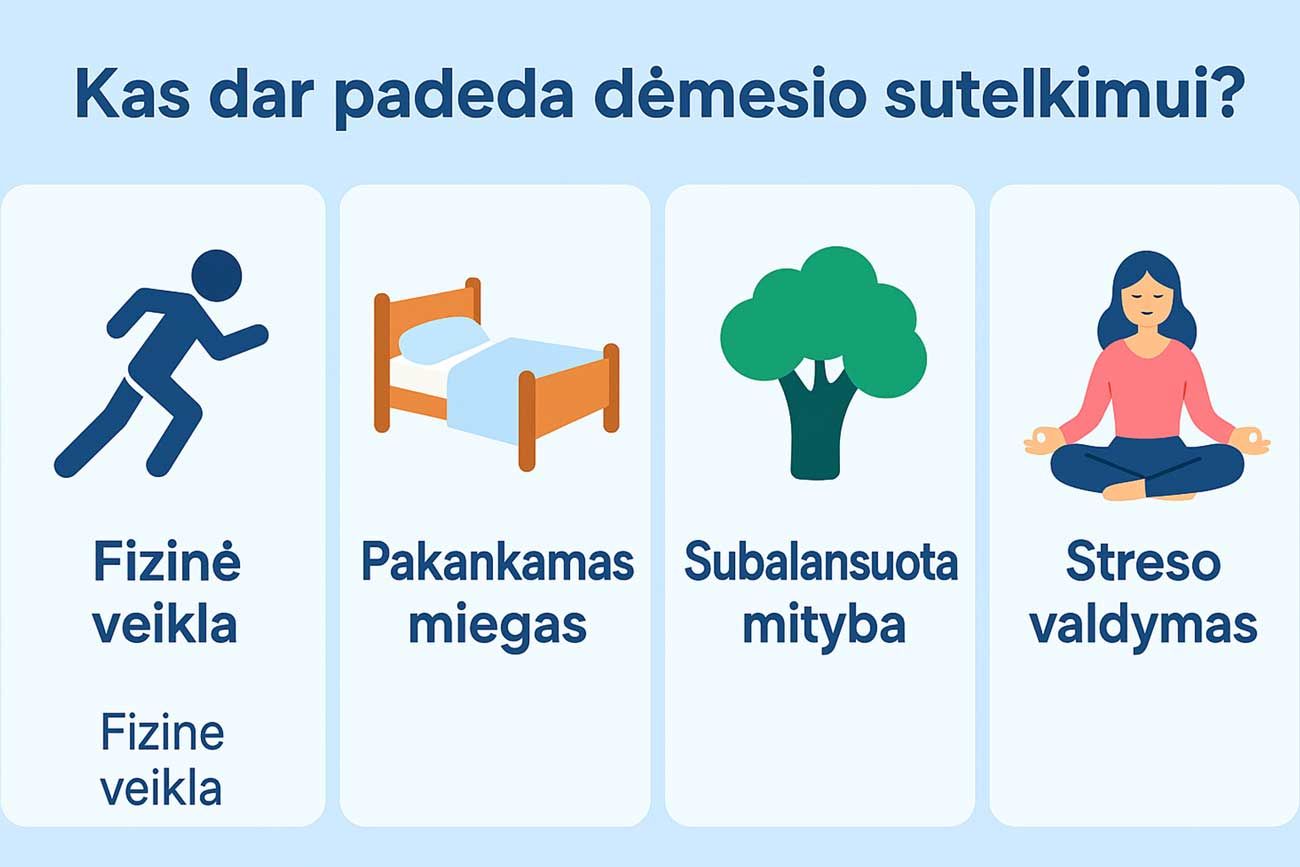 kas padeda vaikams sutelkti demesi