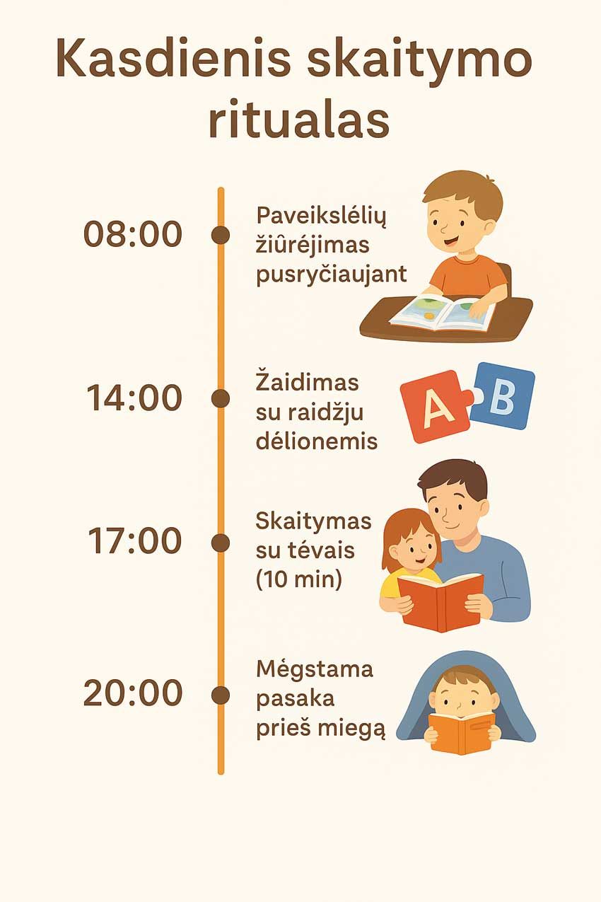 kasdienis skaitymo ritualas ismokti skaityti