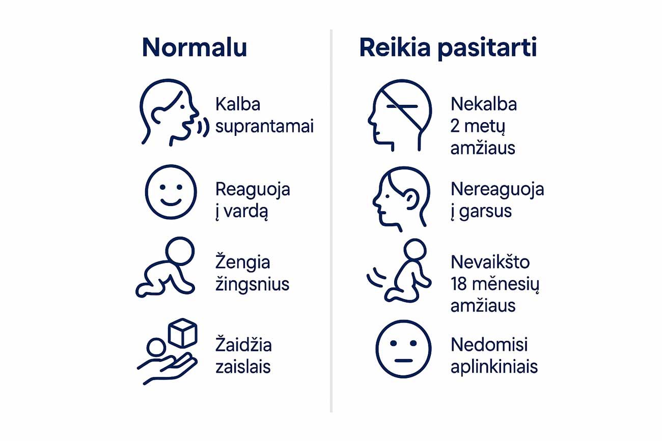 vaiko raida pagal amziu, kas normalu o kas ne